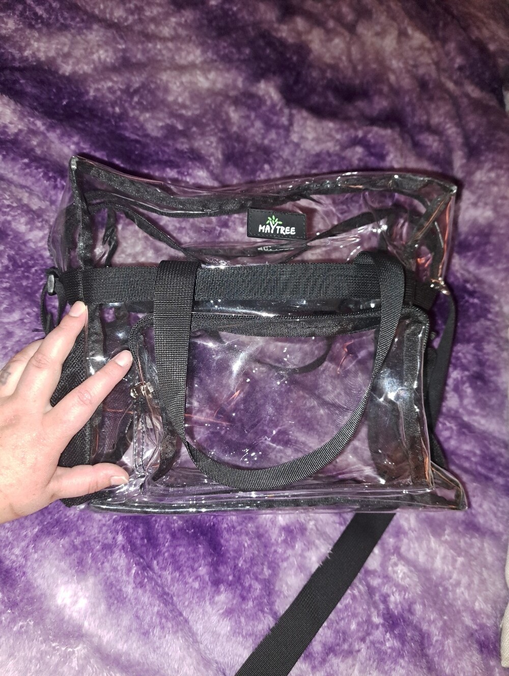 Clear Tote Bag with Black Trim